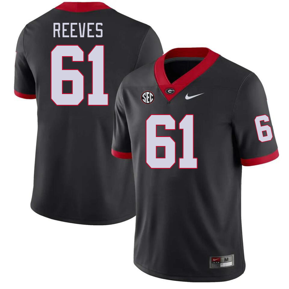 Men #61 Nick Reeves Georgia Bulldogs College Football Jerseys Stitched-Black